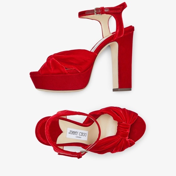 New‼️ Jimmy Choo Heloise 120 Red Velvet Platform Heels

Sale Price $950 - Picture 10 of 16
